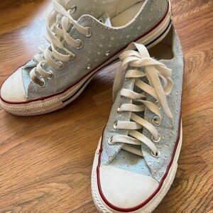 Converse All Star Low Top Sneakers Light baby blue White Star Cut outs